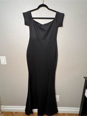Classic Black Off-Shoulder Evening Dress
